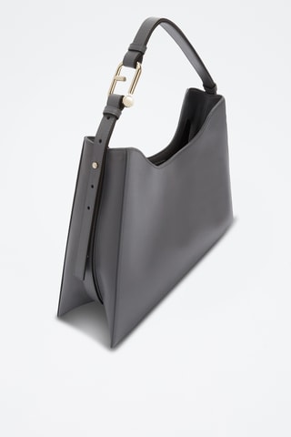 Sac porté épaule en cuir Furla Nuvola - Gris