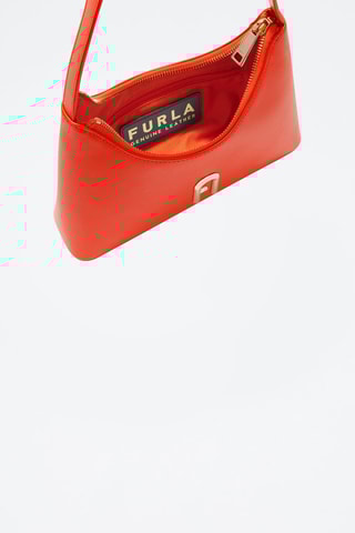 Sac porté épaule en cuir Diamante Mini - Rouge