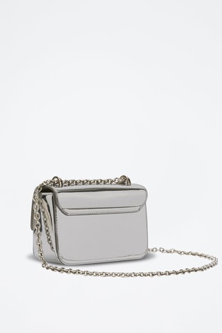 Sac porté épaule en cuir Diamante Mini - Argenté