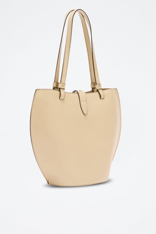 Sac porté épaule en cuir Unica M - Beige