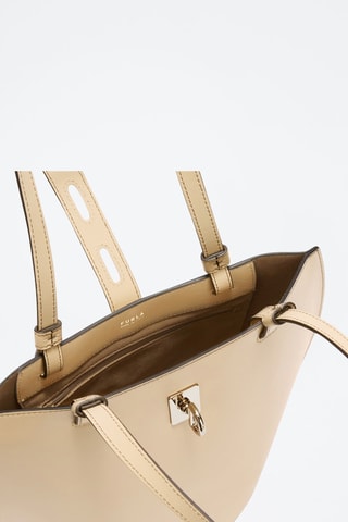 Sac porté épaule en cuir Unica M - Beige