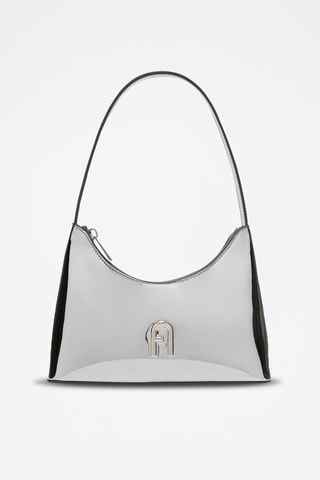Sac porté épaule en cuir Diamante Mini - Argenté