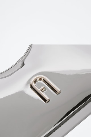 Sac porté épaule en cuir Diamante Mini - Argenté