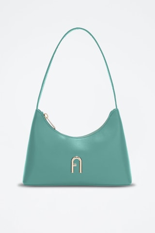 Sac porté épaule en cuir Diamante Mini - Turquoise