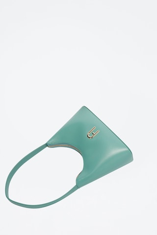 Sac porté épaule en cuir Diamante Mini - Turquoise