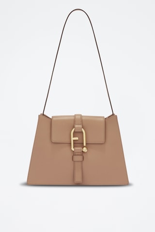 Sac porté épaule en cuir Furla Nuvola - Marron