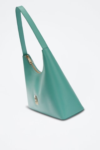 Sac porté épaule en cuir Diamante S - Turquoise