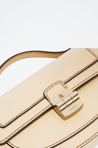 Sac bandoulière en cuir Club 2 Mini - Beige