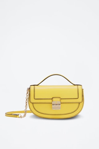 Sac bandoulière en cuir Club 2 Mini - Jaune