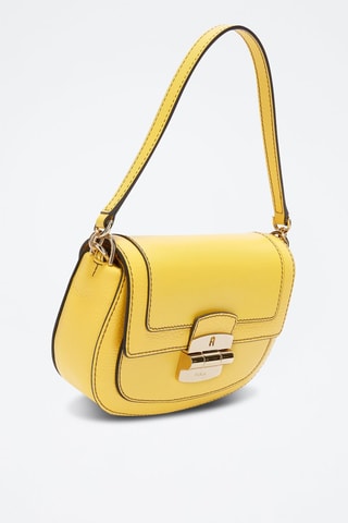 Sac bandoulière en cuir Club 2 S - Jaune