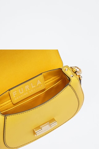 Sac bandoulière en cuir Club 2 S - Jaune