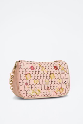 Sac bandoulière en cuir Moon S - Rose