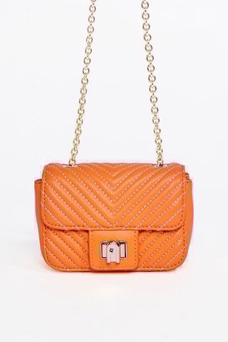 Sac bandoulière en cuir de bélier nappa Pop Star - Orange