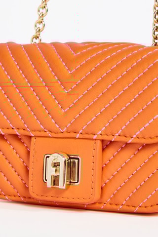 Sac bandoulière en cuir de bélier nappa Pop Star - Orange