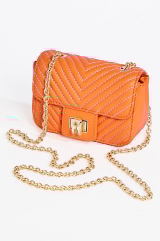 Sac bandoulière en cuir de bélier nappa Pop Star - Orange