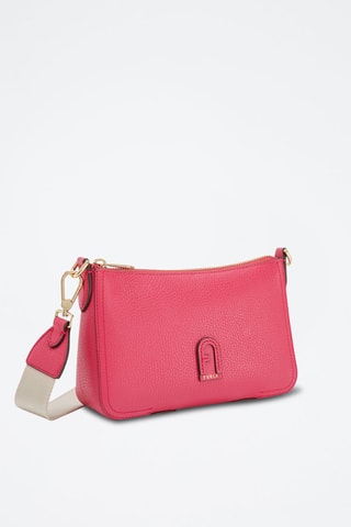 Sac bandoulière en cuir de veau Atena - Rose