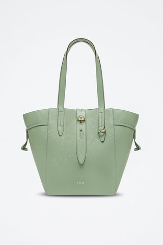 Cabas en cuir de veau Net M - Vert olive