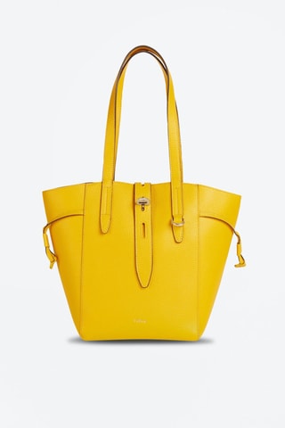 Cabas en croûte de cuir Net - Jaune