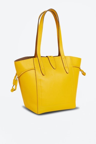 Cabas en croûte de cuir Net - Jaune