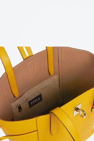 Cabas en croûte de cuir Net - Jaune