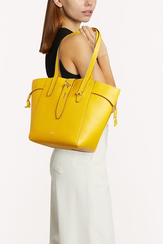 Cabas en croûte de cuir Net - Jaune