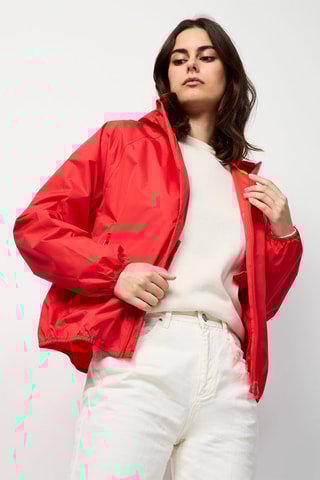 Corta-vento com capuz Singapore - Vermelho