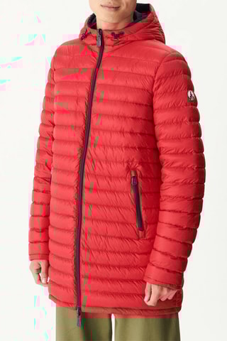 Blusão comprido reversível Amsterdam - Azul-marinho e vermelho