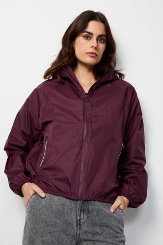 Corta-vento com capuz Singapore - Bordô