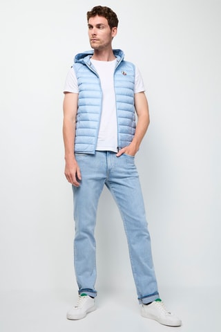 Colete acolchoado com capuz Pat - Azul-claro