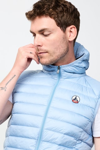 Colete acolchoado com capuz Pat - Azul-claro