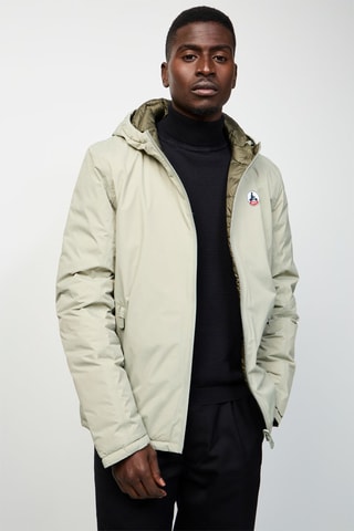 Blusão leve reversível com capuz Bergen - Sálvia e caqui