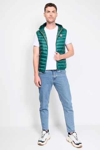 Colete acolchoado com capuz Pat - Verde-escuro