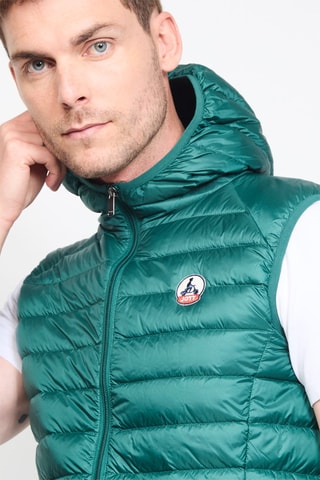 Colete acolchoado com capuz Pat - Verde-escuro