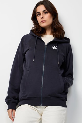 Sweat com capuz Branco - Azul-marinho