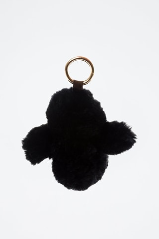 Porte-chaves em pele de coelho - Preto