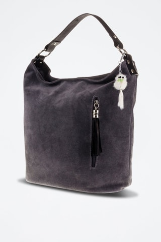 Porte-chaves em pele de coelho - Branco