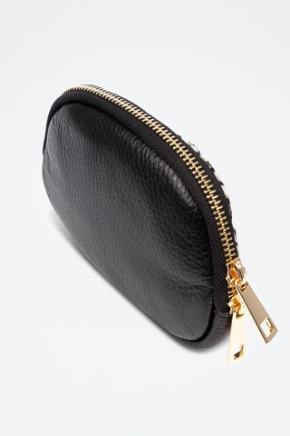 Porta-moedas em couro - Preto