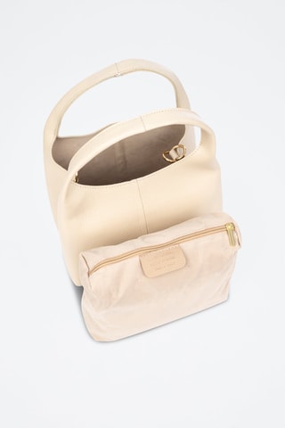 Mala e pochete de couro Barasso - Bege