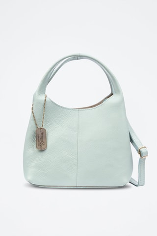 Mala e pochete de couro Barasso - Azul-celeste