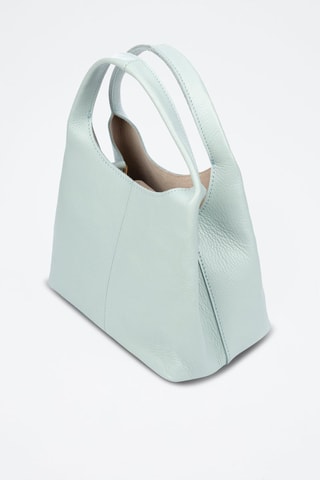 Mala e pochete de couro Barasso - Azul-celeste