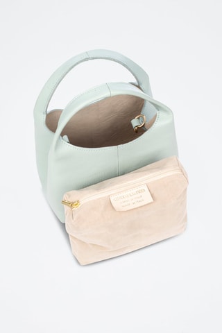 Mala e pochete de couro Barasso - Azul-celeste