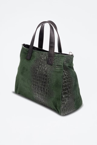 Mala em nobuck Arsie - Verde e preto