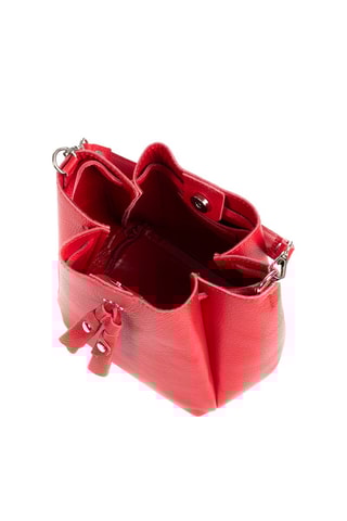 Mala bucket em couro Vermelho - Firenze Artegiani