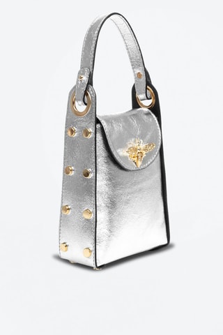 Mala em couro Alviano 
Prateado