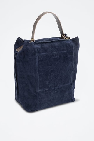 Mala em nobuck - Azul-marinho