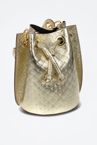 Mala bucket em couro Primavera - Dourado