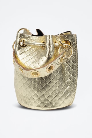 Mala bucket em couro Primavera - Dourado