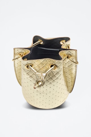 Mala bucket em couro Primavera - Dourado