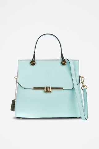 Mala em couro - Turquesa