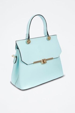 Mala em couro - Turquesa